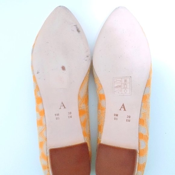 ANTHROPOLOGIE YELLOW LACE BALLET FLATS SIZE 9M - Picture 12 of 12